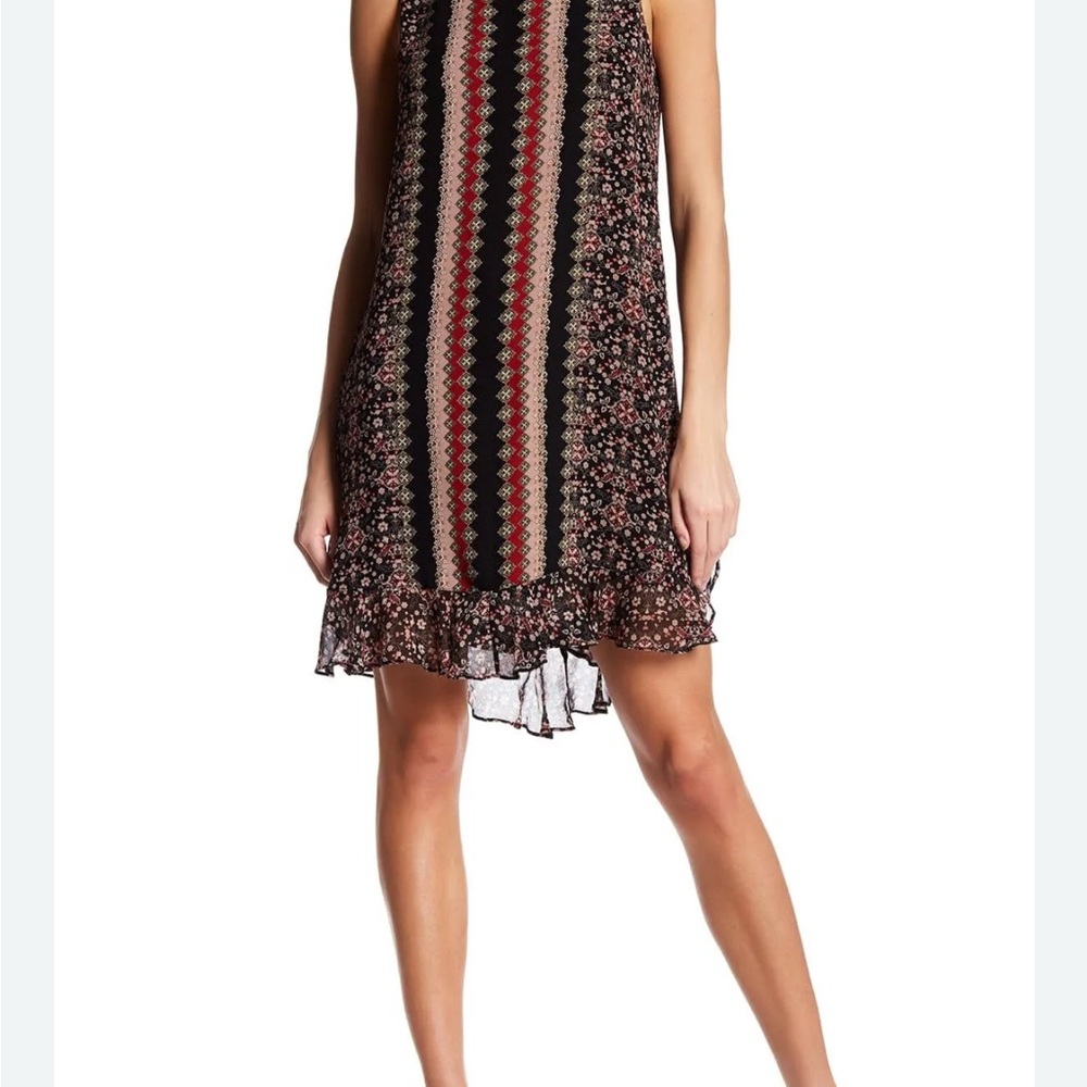 Max Studio Black and Pink Ruffled Sundress